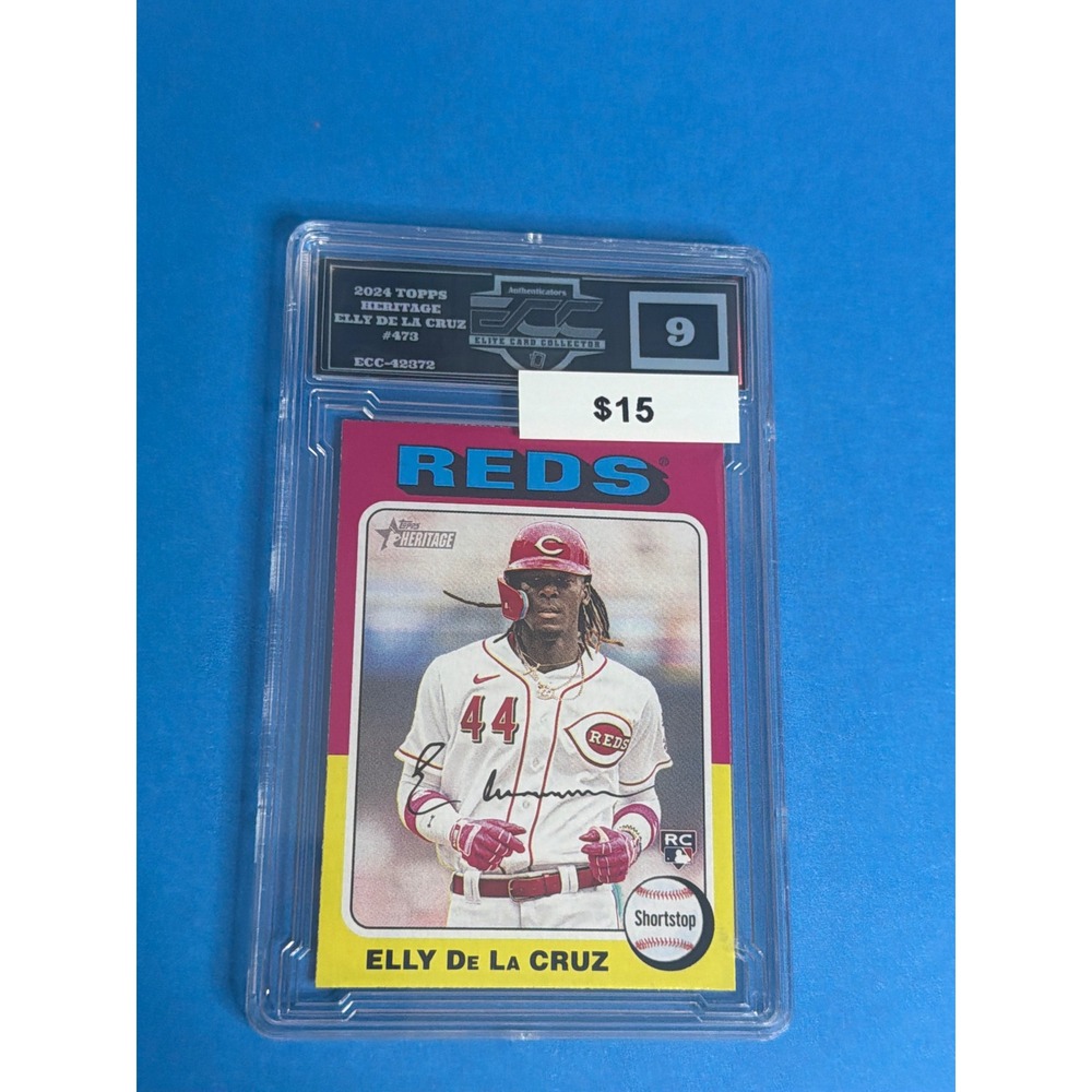 2024 Topps Heritage Elly De La Cruz Rookie Card #473 ECC 9 Mint Reds RC